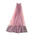 High end vacation outfit with a hanging neck dress for women's design, plush slim fit, medium length mesh fairy skirt, trendy