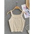 Unique and chic small top, women's design with a sense of nail beads, slim fit, short neck hanging suspender vest, versatile for women to wear both inside and outside