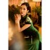 Spring and Summer New Improved Qipao Chinese Republican Style Dress Celebrity Green Long Dress Women's 67683
