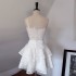 New Wedding Party White suspender, strapless, zippered, high waisted, romantic flower bud, ruffled edge short skirt for women 68367