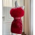 Yi Ge Li La 2024 Early Spring New Magenta Red Waist Slimming and Elegant Dress Short Dress Women 68327