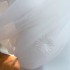 French one line neckline dress, small white dress, three-dimensional flower mesh pleated sleeves, suspender dress, light luxury dress 68378