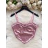 High end satin inlaid diamond suspender vest for women's heavy industry hot diamond slim fit short cut with exposed navel, versatile and sexy spicy girl top