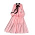 Tea Break French Dress 2024 New Women's Spring and Autumn Sweet Lotus Edge Slim Fit Long Contrast Chiffon Holiday Dress