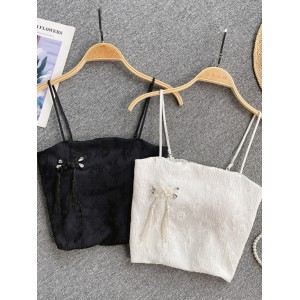 Chinese style new women's suspender vest for women's inner wear, new fashionable and versatile outer wear, sexy short spicy girl top