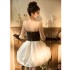 New Spring/Summer White Strap Wrapped Chest Dress with Little Princess Elegance, Unusual Dress, Banquet, Fluffy Dress 68399