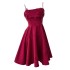 Yi Ge Li La 2024 Early Spring New Product Wine Red Hanging Strap Wraps Up to Show Thin Temperament Dress Dress 68295