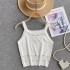 Unique and chic small top, women's design with a sense of nail beads, slim fit, short neck hanging suspender vest, versatile for women to wear both inside and outside