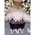 2024 New Women's Design with Chest Cushion and Suspended Tank Top, Feeling Nail Bead Letter Hook Flower Short Spicy Girl Style Knitted Top