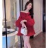 Thai designer bow bubble sleeve off shoulder organza romantic dress in 3 colors