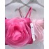 European and American three-dimensional mesh flower decoration bra, beautiful back, slim fit, sexy short chest cushion, suspender, tank top for external wear