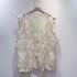 Sleeveless vest, women's lace, butterfly embroidery, hollowed out, new summer 2024 outerwear vest top with a vest