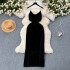 European and American foreign trade women's suspender dress 2024 summer new sexy slim fit and slimming temperament velvet formal dress