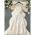 French gentle style suspender dress for women's summer new sweet and colorful bow embroidered mid length holiday dress