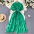 High end and cool style, slim waist, hollow out short sleeved dress for summer women, French chic and beautiful long skirt