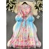 2024 Spring Fashion New French Palace Style High Grade Lantern Sleeve Lace up Waist Sweetly Printed Chiffon Dress