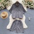 Leisure set for women 2024, new Korean style outfit, age reducing short sleeved jacket, loose wide leg shorts, sports two-piece set