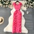 Banquet haute couture dress high-end light luxury niche pleated three-dimensional ruffle edge slim fit long style temperament dress for women