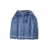 Korean minimalist style denim short skirt for women's summer new fur edge anti glare design, versatile high waisted slimming short skirt
