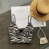 European and American Instagram suspender vest for women's fashionable inner and outer wear, versatile and sexy deep V-neck slim fit short animal print top