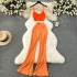 Spicy girl style sexy suit with lace camisole vest, fashionable and versatile, high waisted slim flared pants, dancing two-piece set, trendy