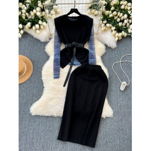 European and American style light luxury and high-end feeling, ladies fashion suit dress, women's summer tie up vest mesh top+half skirt