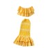 Thousand Gold Set Vacation Style Sweet Ruffle Edge One Shoulder Top Women's Versatile Wrap Hip Fish Tail Half Skirt Set of Two