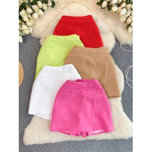 Korean version of light luxury high-end suit short skirt pants for women's summer high waisted slimming versatile anti glare wide leg design shorts