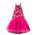 European haute couture dress, high-end light luxury, niche mesh puffy skirt, patchwork retro printed chiffon dress for women