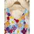 Bohemian vacation style camisole vest for women's retro sweet heavy industry colored knitted crochet unique vest top