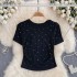 2024 Summer New Top, Popular on the Internet for Women, Light Luxury Hot Diamond Design, Small and Unique Short sleeved T-shirt Bottom