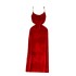 European and American foreign trade women's suspender dress 2024 summer new sexy slim fit and slimming temperament velvet formal dress