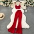 Spicy girl style sexy suit with lace camisole vest, fashionable and versatile, high waisted slim flared pants, dancing two-piece set, trendy