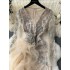 European and American foreign trade high-end banquet dress, high-end light luxury, niche three-dimensional mesh long dress, sequin dress for women