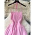 Vacation style, high-end feeling, gradually changing color, camisole dress, women's strapless backless, pure desire, spicy girl design, super fairy like long skirt