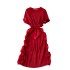 European and American style light luxury high-end dress, women's summer pleated ruffle edge design, niche and unique, elegant and elegant long skirt