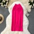 White Halfbody Skirt for Women 2024 New Design Sense Cross High Waist Slim Sexy Split Wrap Hip Skirt Mid length Skirt