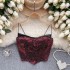 Hot and Spicy Top European and American Short Suspended Tank Top Women's 2024 New Light Luxury Sequin Sexy Open Navel Versatile Bottom Shirt