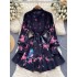 French retro court style dress, small dress, socialite high-end niche print, slim fit short early spring dress for women