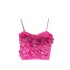 Small dress, socialite, high-end, light luxury, niche, diamond inlaid three-dimensional floral camisole, women's fashionable and versatile short top, women