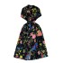 2024 Summer New Design Sensation Printed Elegance Stand up Neck Buckle Lace up Waist Waist Wrap Mid length Short sleeved Dress for Women