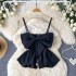 Pure desire atmosphere, camisole, small shirt for women to wear in summer, hot and spicy vacation, big bow, strapless vest, French top