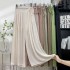 Retro ice silk linen cotton pleated fluttering wide leg long skirt pants for women in summer, thin waist, drape feeling, versatile large hem casual pants