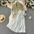 French haute couture loose, sweet and salty set women's long sleeved suit jacket+floral fairy suspender dress