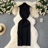 China-Chic style cheongsam style dress women's design sense small side slit slim sleeveless neck knit dress
