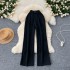 High waisted wide leg jeans for women in summer, sweet vertical stripes, loose and slimming, straight leg pants, ins floor length pants