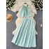 Korean Sweetheart Set Women's High end Flower Hanging Neck Strap Top+High Waist Large Swing Half skirt Pure Desire Set