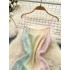 French First Love Skirt Summer Dress New Gentle Style, Waist Wrapped, Slim and Elegant Gradual Color Mesh Suspended Strap Dress