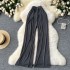 High waisted versatile casual pants, new summer style drawstring waist loose wide leg straight leg pants, pleated thin long pants