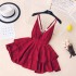 Ins mini dress dress V-neck sexy backless cross suspender high waist slimming A-line fluffy skirt fairy dress